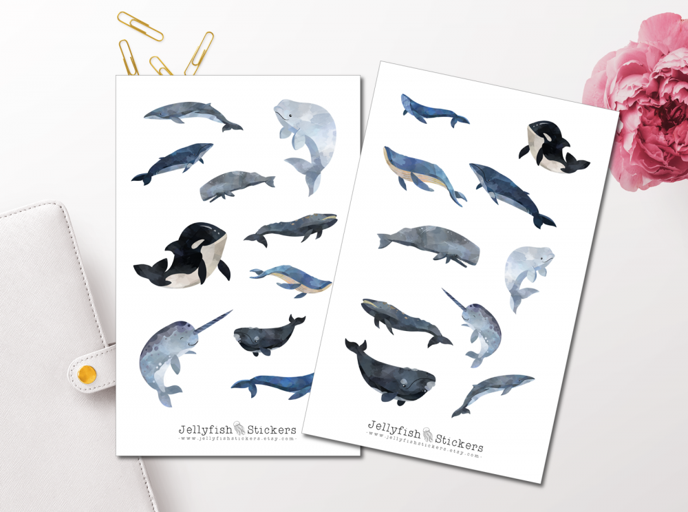 Whales Sticker Set